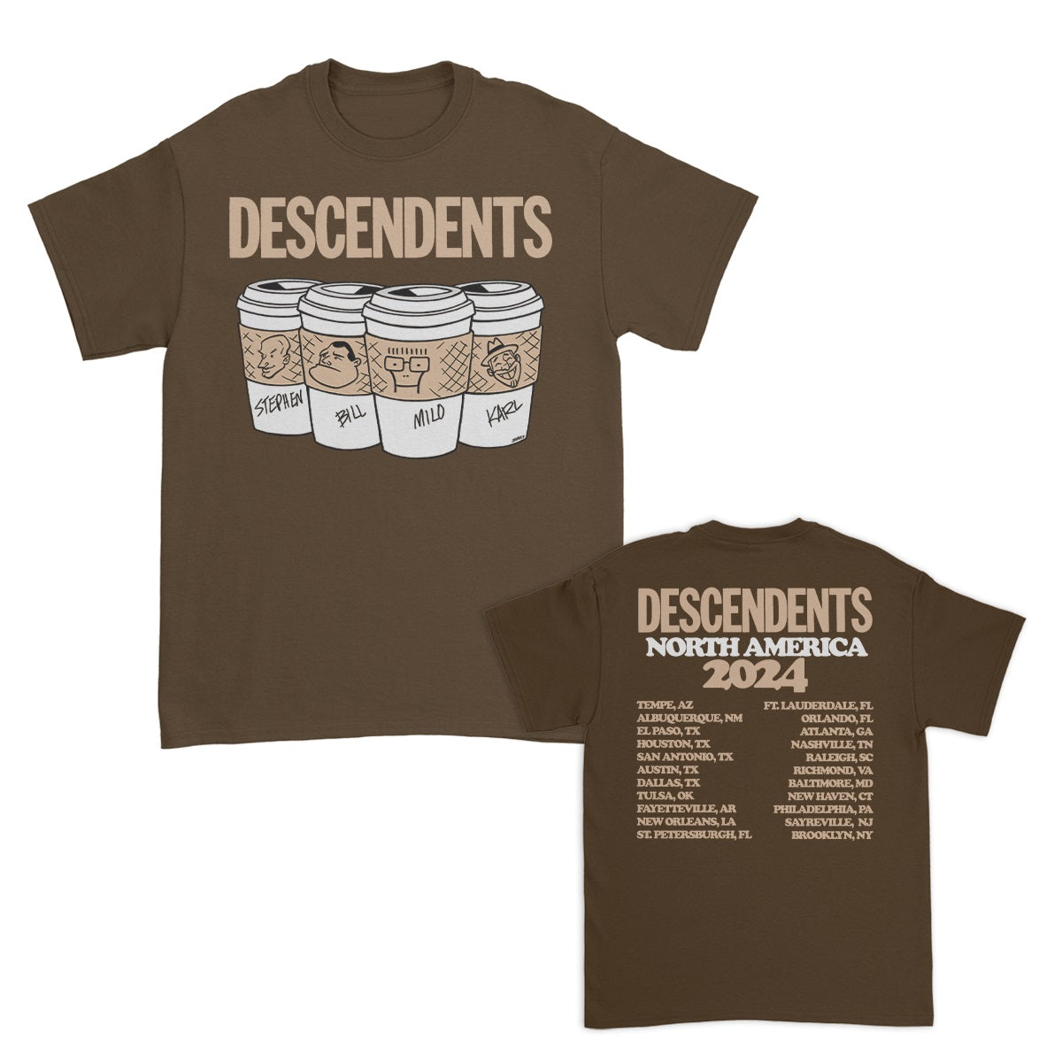 4 Mugs 2024 Tour T-Shirt (Brown)