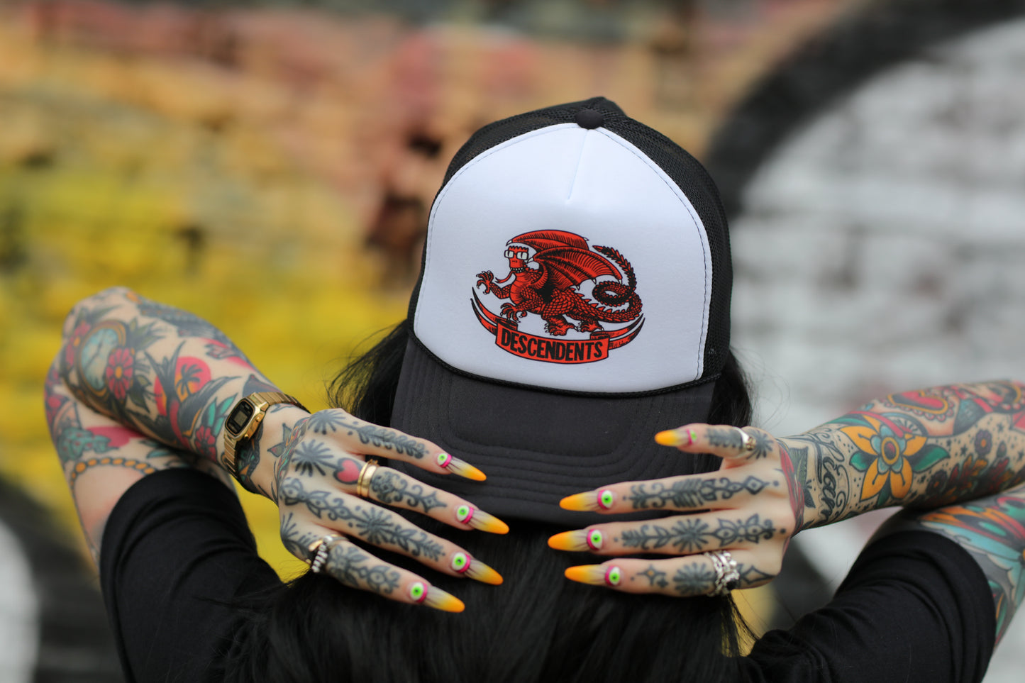 Dragon Trucker Hat (White/Black)