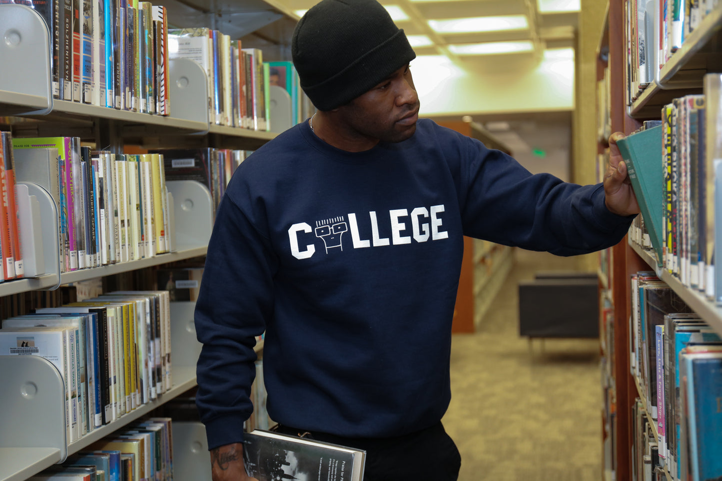 College Crewneck Sweatshirt (Navy)