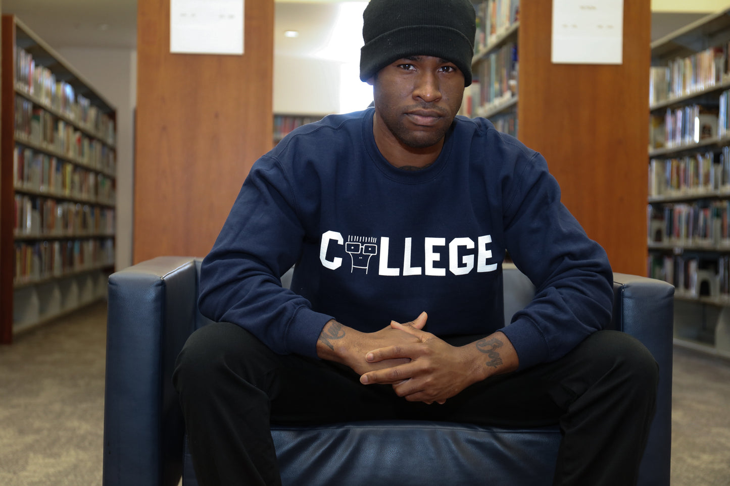 College Crewneck Sweatshirt (Navy)