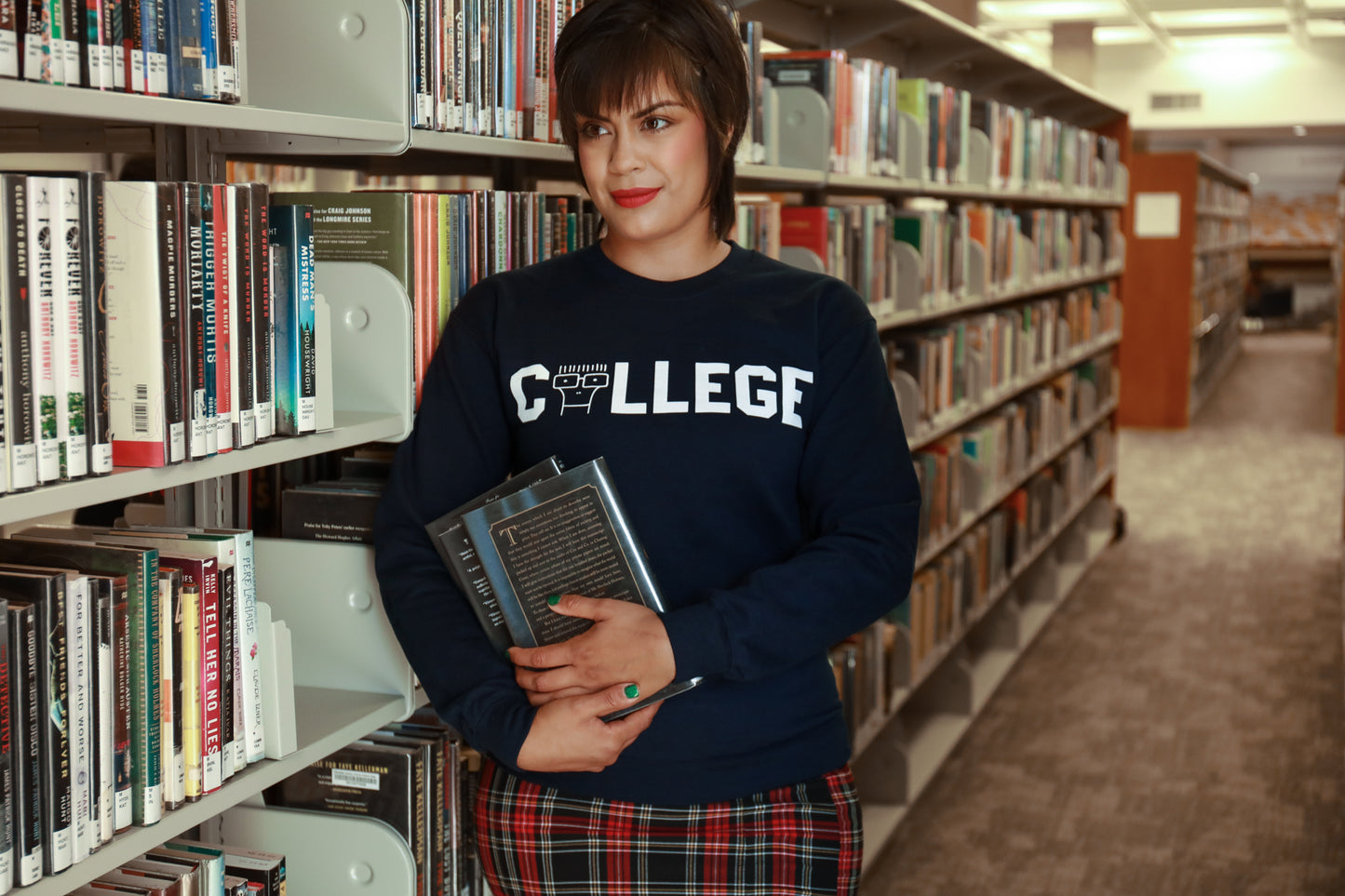 College Crewneck Sweatshirt (Navy)