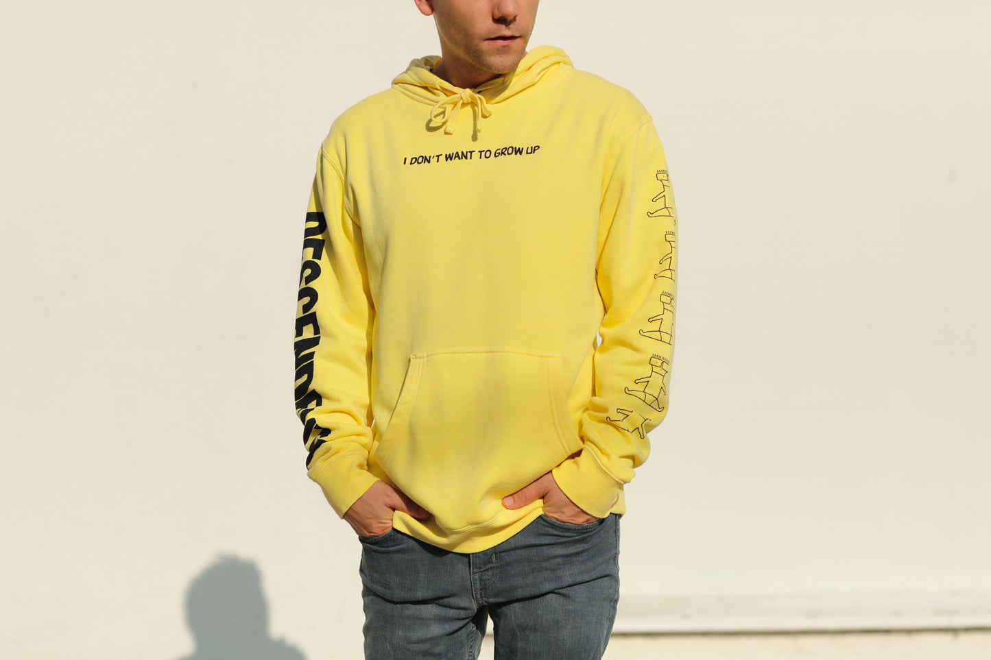 I Don't Want To Grow Up Pullover Hoodie (Yellow)