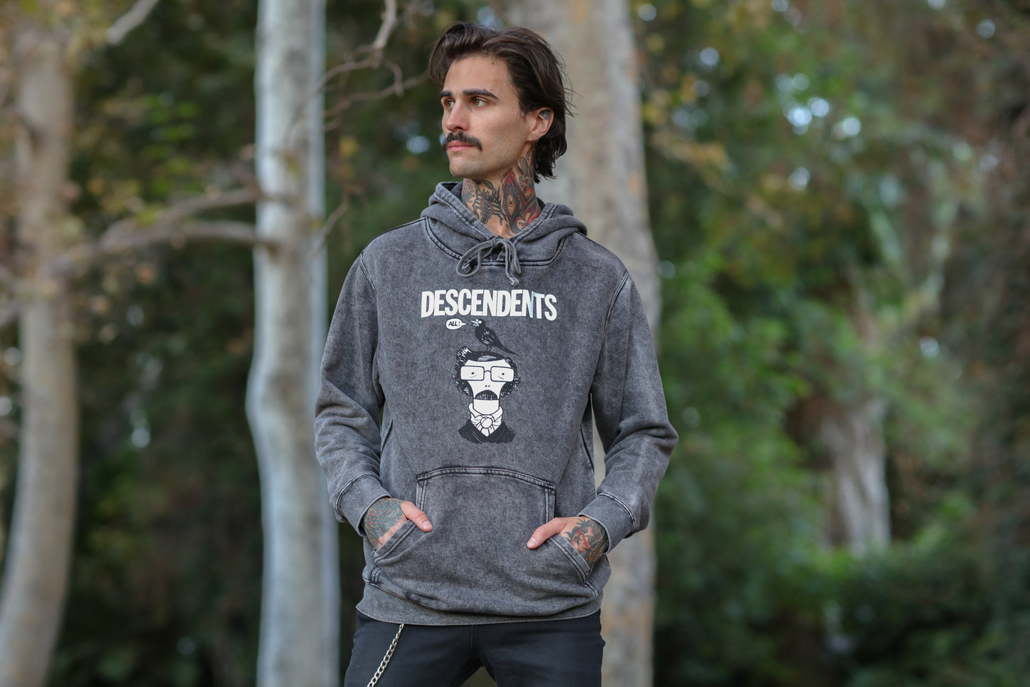 Quoth the Milo Glow In The Dark Pullover Hoodie (Mineral Wash)