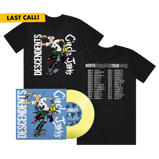 2024 Fall Tour T-Shirt (Black) + Split 7" (Blue Cover/Yellow Vinyl) Bundle