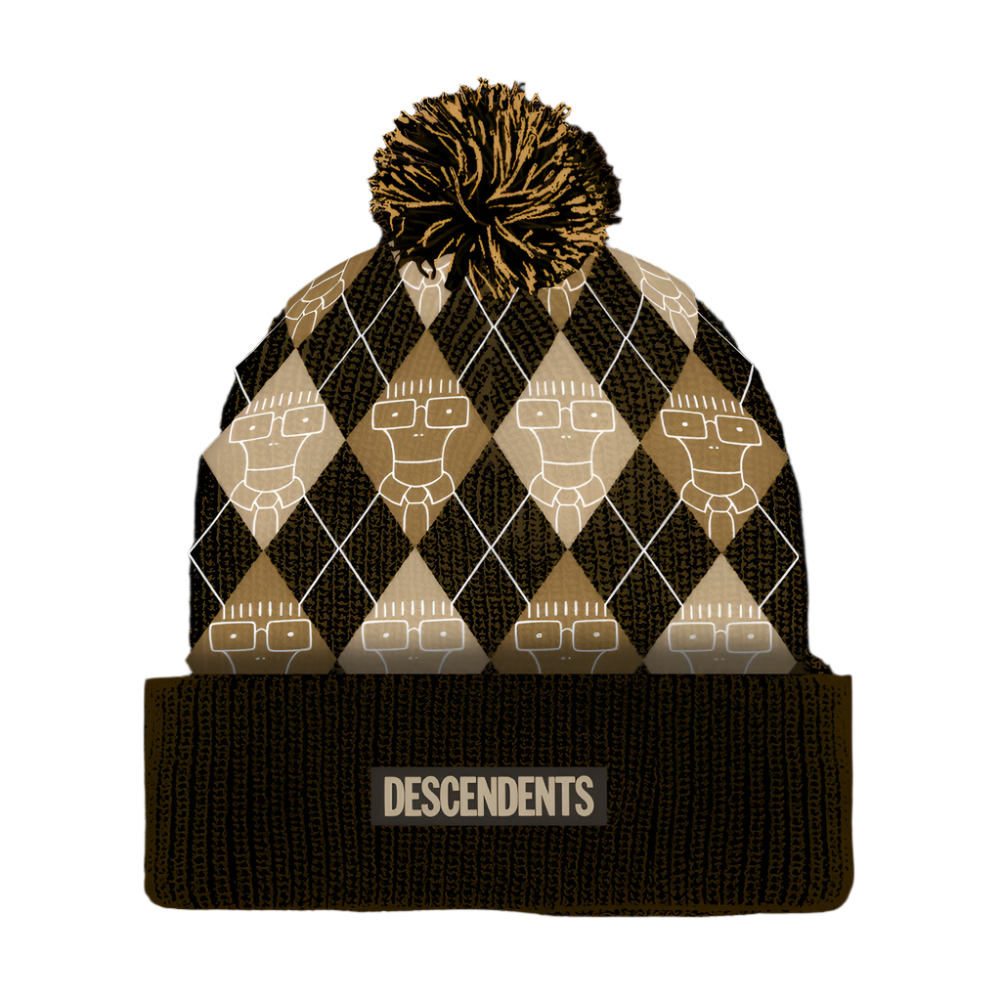 When I Get Old Argyle Pom Beanie (Coffee)