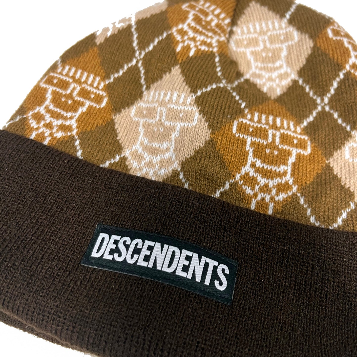 When I Get Old Argyle Pom Beanie (Coffee)